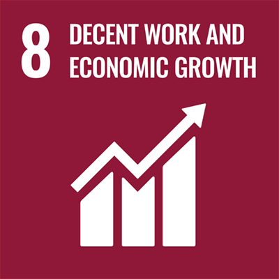 Decent work and economic growth logo