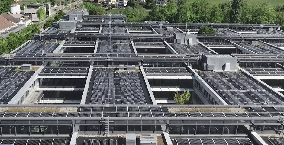 Solarpannels auf Hausdächern