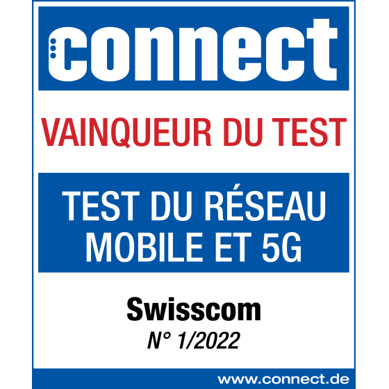 Connect test Winner Swiss Mobile and 5G network test Swiscoom N/ 1/ 2022
