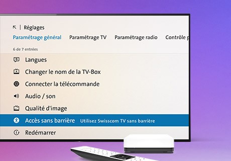 Paramètres d’accessibilité Swisscom TV